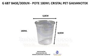G 687 BASE/300UN - BASE POTE 180ML CRISTAL PET GALVANOTEK