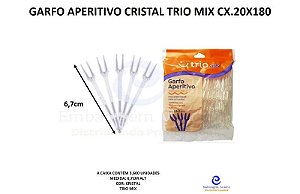 GARFO APERITIVO CRISTAL TRIO MIX CX.20X180