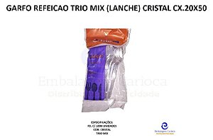 GARFO REFEICAO TRIO MIX (LANCHE) CRISTAL CX.20X50