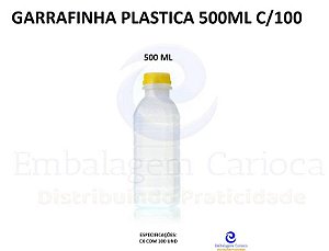 GARRAFINHA PLASTICA REDONDA 500ML C/100