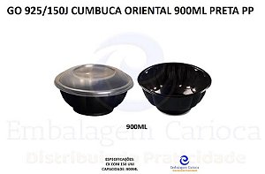 GO 925/150CJ CUMBUCA ORIENTAL 900ML PRETA PP GALVANOTEK