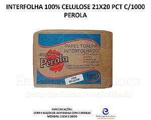 INTERFOLHA 100% CELULOSE  21X20 PCT C/1000 PEROLA