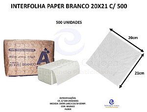 INTERFOLHA PAPER BRANCO 20X21 C/500