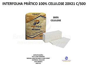 INTERFOLHA PRATICO 100% CELULOSE 20X21 C/500
