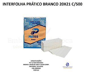 INTERFOLHA PRATICO BRANCO 20X21 C/500