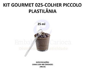 KIT GOURMET 025 CX.48X10 COPO 025 / COLHER PICCOLO PLASTILANIA