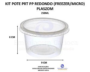 KIT POTE PRT PP REDONDO CX.20X25 250ML PLASZOM (FREEZER/MICRO)