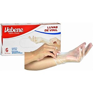 LUVA VINIL SEM PO G CAIXINHA C/100 VABENE