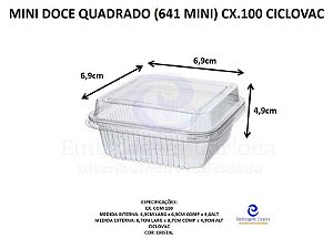 MINI DOCE QUADRADO (641 MINI) CX.300 CICLOVAC