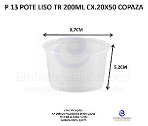P 13 POTE LISO TR 200ML CX.20X50 COPAZA
