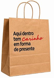 PACK 10 UND SACOLA SOS G IMPRESSAO AQUI TEM CARINHO 32X30X18 DURA