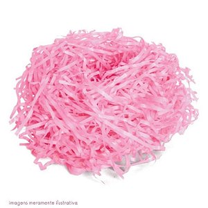 PALHA DE FITA DECORATIVA 50GR ROSA BEBE