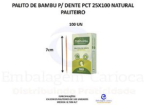 PALITO BAMBU DENTAL PCT 25X100 NATURAL PALITEIRO
