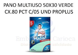 PANO MULTIUSO 50X30 VERDE CX.80 PCT C/05 UND PROPLUS