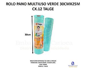 PANO MULTIUSO VERDE 30CMX50CM CX.12 C/50 UND 25M TALGE