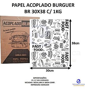 PAPEL ACOPLADO BURGUER C/ 1KG BR 30X38