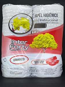 PAPEL HIGIENICO ROLAO INTER FORTY 300M X 10CM BRANCO FD 8 ROLOS