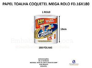 PAPEL TOALHA COQUETEL MEGA ROLO FD.16X180