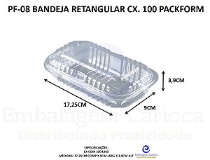 PF-08 BANDEJA RETANGULAR CX. 100 PACKFORM