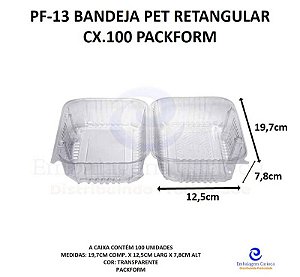 PF-13 BANDEJA PET RETANGULAR CX.100 PACKFORM