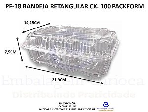 PF-18 BANDEJA RETANGULAR CX. 100 PACKFORM