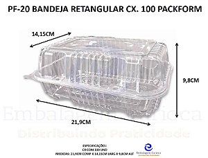 PF-20 BANDEJA RETANGULAR CX. 100 PACKFORM