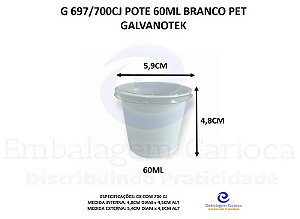 POTE MOLHO 60ML BRANCO PET GALVANOTEK - G 697/700CJ