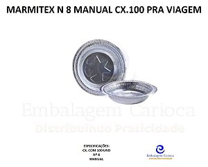 PRATO 185 MANUAL 750ML PRA VIAGEM CX.100 (MARMITEX N° 8)