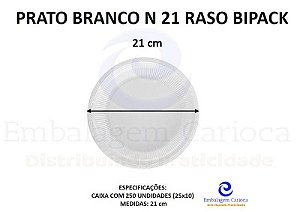PRATO BRANCO N 21 RASO BIPACK CX.25X10