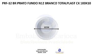 PRF-12 BR PRATO FUNDO N12 BRANCO TOTALPLAST CX 100X10