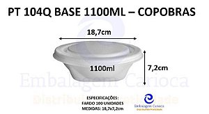 PT 104Q BASE QUADRADA 1100ML FD.100 COPOBRAS 18,7X7,2