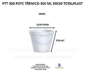 PTT 300 POTE TERMICO 300 ML 50X20 TOTALPLAST