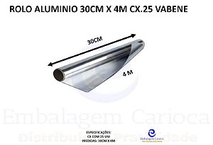 ROLO ALUMINIO 30CM X 4M CX.25 VABENE