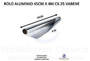 ROLO ALUMINIO 45CM X 4MT CX.25 VABENE