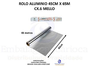 ROLO ALUMINIO 45CM X 65MT CX.6 MELLO