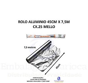 ROLO ALUMINIO 45CM X 7,5MT CX.25 MELLO