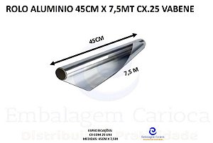 ROLO ALUMINIO 45CM X 7,5MT CX.25 VABENE