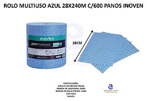 ROLO MULTIUSO AZUL 28X240M C/600 PANOS INOVEN