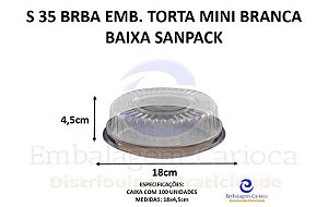 S 35 BRBA EMB. TORTA MINI BRANCA BAIXA CX.100 SANPACK