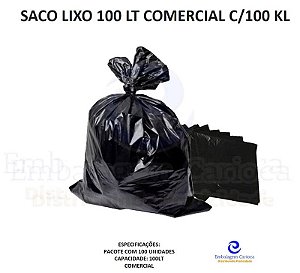 SACO LIXO 100 LT COMERCIAL C/100 KL