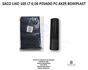 SACO LIXO 105 LT 0,06 PESADO PC.4X25 BOMPLAST