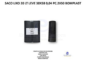 SACO LIXO 20 LT LEVE 38X58 0,04 PC.2X50 BOMPLAST