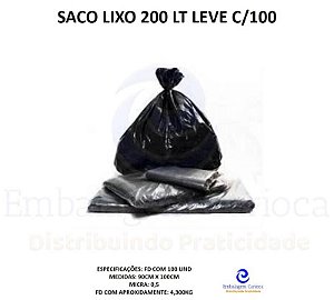 SACO LIXO 200 LT 0,5 LEVE C/100 FERSAN