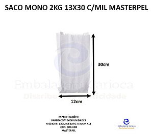 SACO MONO 2KG 13X30 C/MIL MASTERPEL