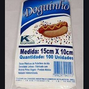 SACO PLAST. DOGUINHO 15X10 C/10X100 KROMASA