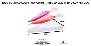 SACO PLASTICO CULINARIO (CONFEITAR) LISO C/20 MEDIO CONFEITUDO