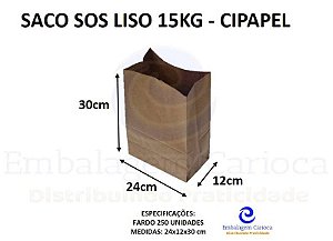 SACO SOS LISO 24X12X30 15KG FD C/250 CIPAPEL (Z)