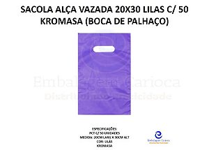 SACOLA ALCA VAZADA 20X30 LILAS C/ 50 KROMASA (BOCA DE PALHACO)