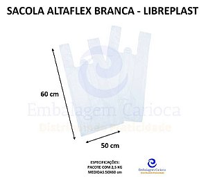 SACOLA ALTAFLEX BRANCA 50X60 PCT 2,5KG