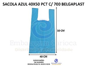 SACOLA AZUL 40X50 PCT C/ 700 KAMIPLAST